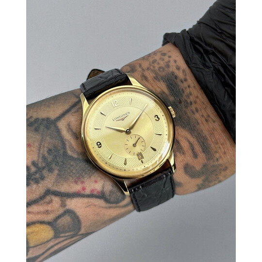 35mm • 2000s Gold Longines Heritage Prestige Automatic Small Second L4.685.2 cal.615